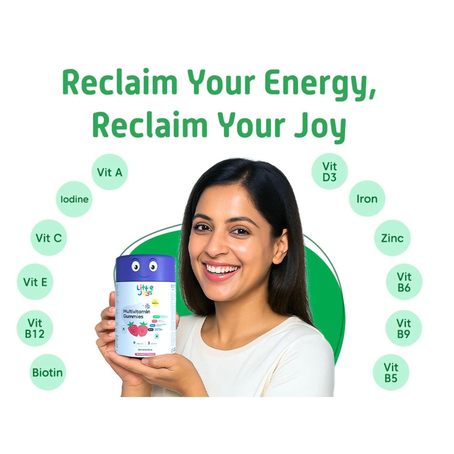 Little Joys Multivitamin For Women | 30 Day Pack | With Vitamin C, E, A, B12 D3 & B6 | Biotin, Iron, Zinc & Potassium | Boosts Immunity, Supports Bone Health & Maintains Energy Levels - Image 6