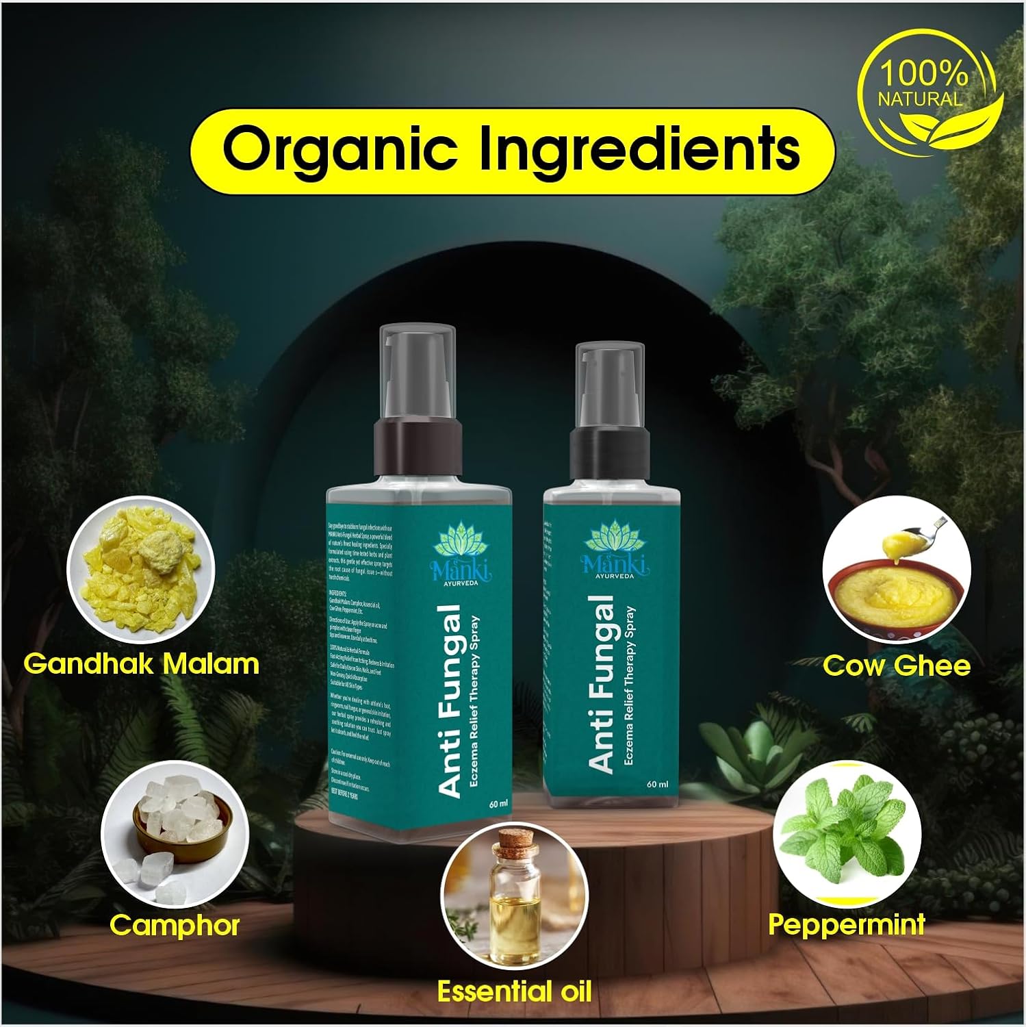 Herbal Anti Fungal Spray | Skin Care Spray for Itching, Odour & Irritation | Natural Ingredients | Suitable for Feet, Underarms & Body | 60ml - Image 6