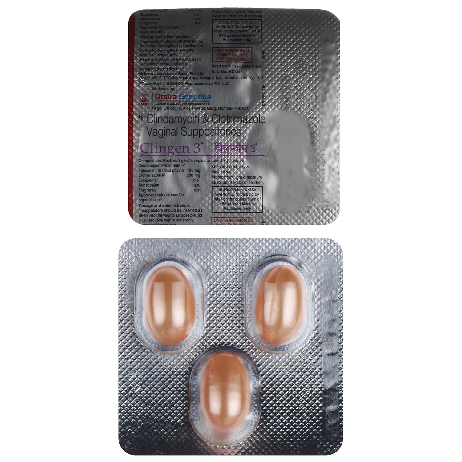 Clingen 3 - Strip of 3 Suppositories