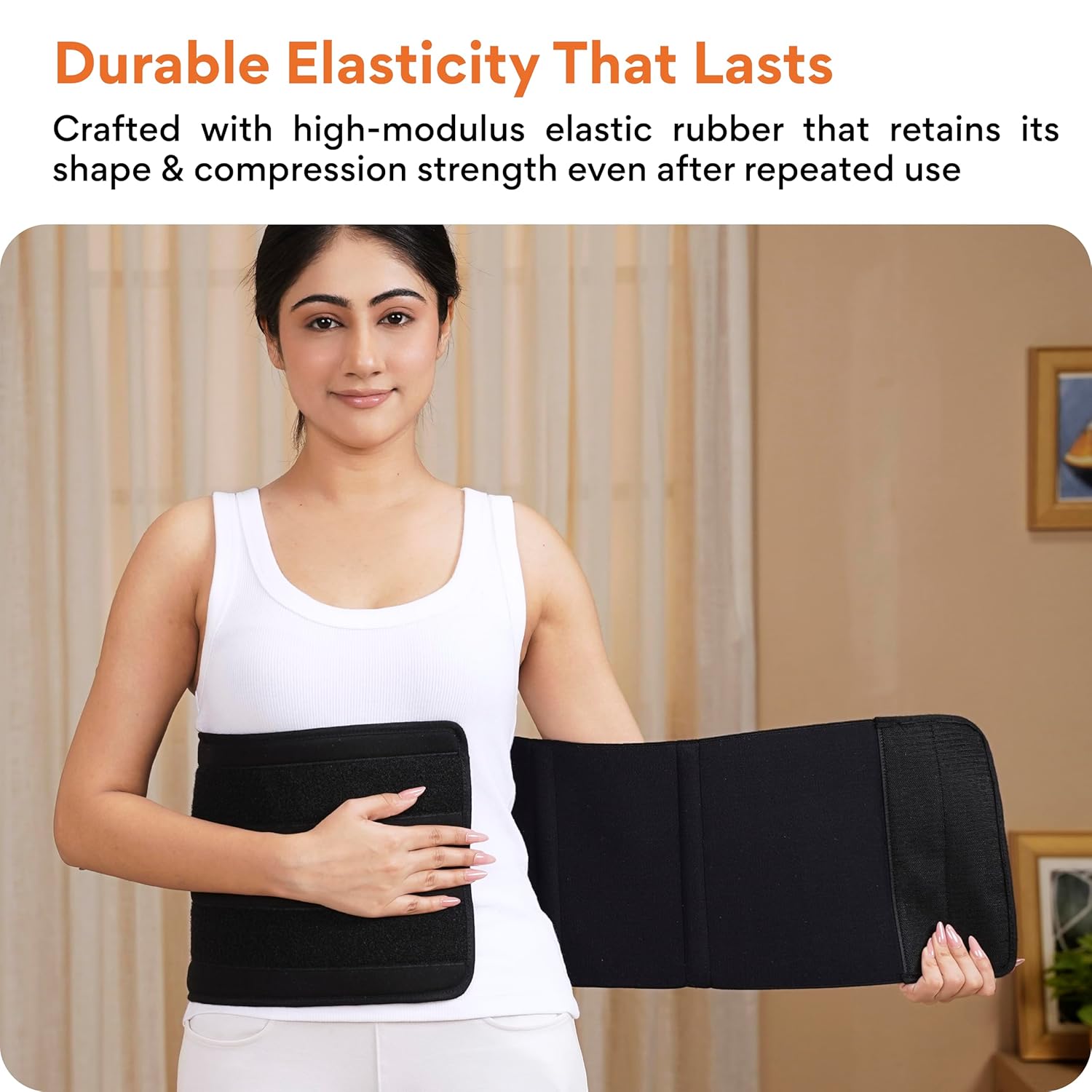 FOVERA Abdominal Belt After Delivery for Tummy Reduction – Lumbo Sacral Lower Back Pain Relief Binder – Breathable Post C-Section Waist Support | for Women & Men (Mix) - Image 6
