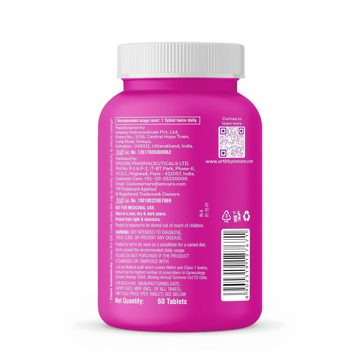 Arth Perimenopause Support | Menopause Supplement for Women to Help with Hot Flashes, Mood Swings, Night Sweats & Hormonal Balance with Ashwagandha, Chasteberry & Soy Isoflavones | 60 Veg Tablets - Image 9