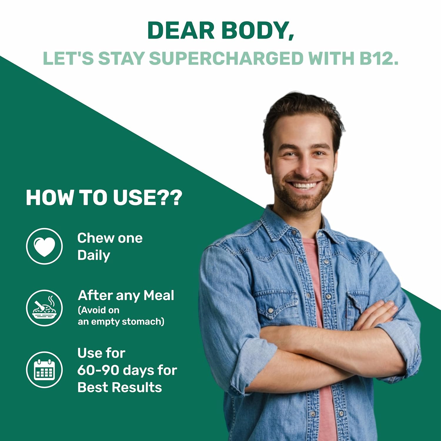 Mypro Sport Nutrition Plant Based Vitamin B12 Gummies | With Moringa, Amla Spirulina With 9 Herbals Extract |Nervous System Support | Boosts Energy | for Men & Women Strawberry Flavour (30 count (Pack of 1)) - Image 4